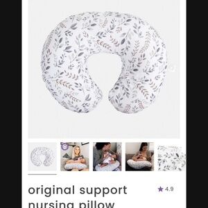 Boppy White and Gray Nursing Pillow U-Shape Support